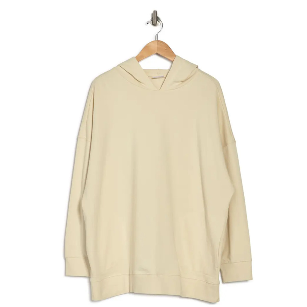 Abound Women's Drop Shoulder Long Sleeve Hoodie‎ Pullover In Ivory Dove Small